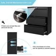 thumbnail image 5 of Home Square Set of 2 3-Drawer Lateral Locking Filing Cabinet with Lock in Black, 5 of 10