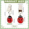 thumbnail image 2 of Ladybug Resin Tablecloth Weights Table Cloth Pendants with Iron Clip Dark Red 59mm 6pcs/set, 2 of 9