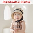 thumbnail image 3 of Hukapapa Sombrero de paja con lazo negro de verano para bebé, sombrero de pescador, sombrilla, sombrero para niños y niñas, color beige, 3 of 5