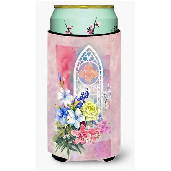 Carolines Treasures APH3934TBC Church Window & Flowers Tall Boy Beverage Insulator Hugger