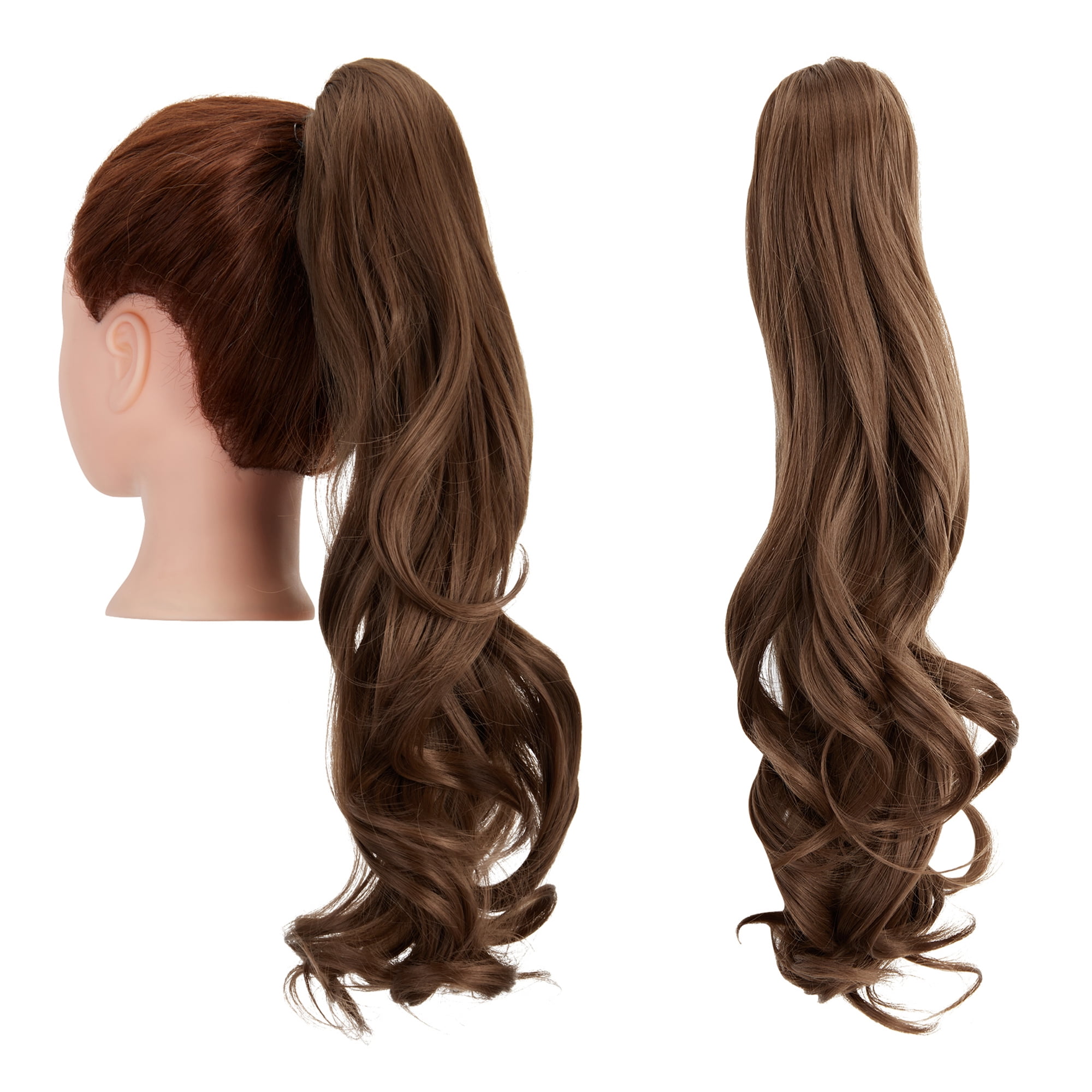 SHCKE Claw Clip Ponytail Extensions 18 Inch Curly Hair Extensions Long