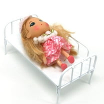 SHOWERORO Large Dollhouse Furniture 1Set Simulated Bed Model White Iron Ornaments for Model Building