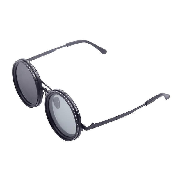 Adjustable Tint Polarized Round Sunglasses With Nd9 Stepless Adjustable Sunglasses For Men,1-9 Gears