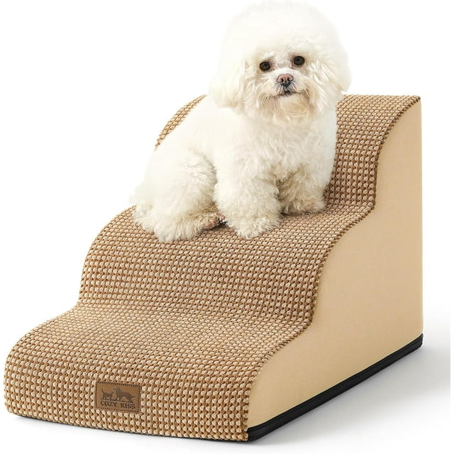 Dog Stairs for Small Dogs .” H Pet Step with Leakproof Cover High Density Foam Cat Ramp for Couch Sofa or Chair Lightweight Durable Comfort .x.x Step
