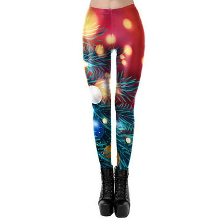 

Women s Sexy Lingerie Women Girls Christmas Leggings Skinny Xmas Jingle Bell Printed High Waist Stretchy Tights Trouser Yoga Pants Multicolor S
