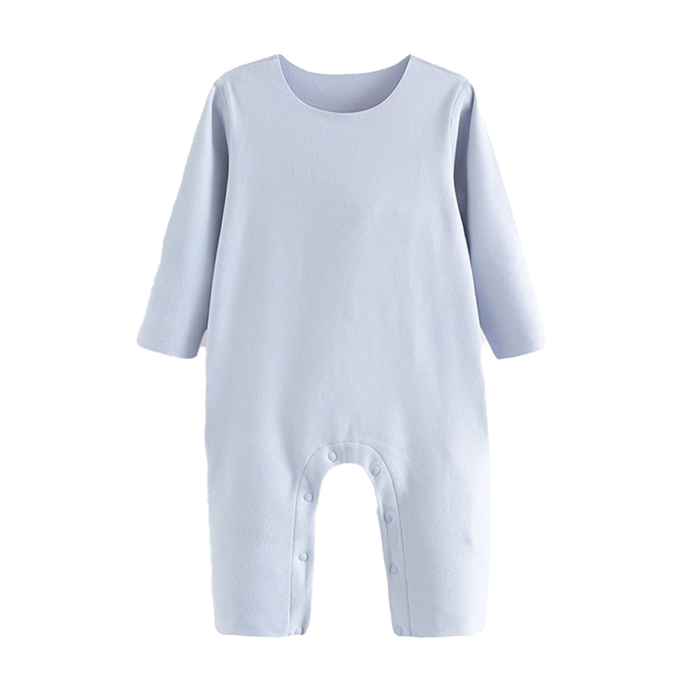 Esaierr Newborn Baby Boys Girls Solid Color Bodysuit Romper Unisex Infants Fall Winter Jumpsuits Outfit Clothes Cotton Pajamas Set for 2-24 Months