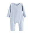 thumbnail image 7 of Esaierr Newborn Baby Boys Girls Solid Color Bodysuit Romper Unisex Infants Fall Winter Jumpsuits Outfit Clothes Cotton Pajamas Set for 2-24 Months, 7 of 7