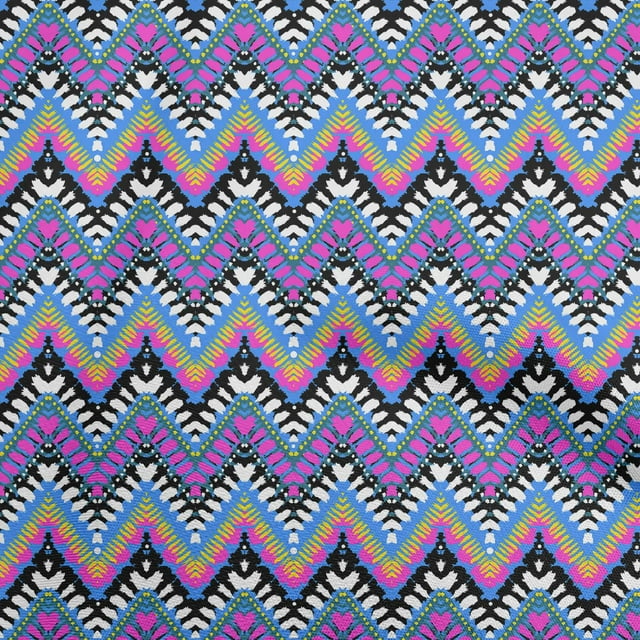 oneOone Viscose Chiffon Light Blue Fabric Ikat Craft Projects Decor Fabric Printed By The Yard 42 Inch Wide
