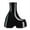 Black, variant on Ankle Boots Platform Round Toe High Heel?Combat Boots (5.5, Red)
