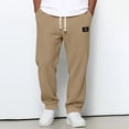 thumbnail image 2 of QHFBli Waffle Pants for Men Casual Vintage Solid Color Pant Drawstring Baggy Lightweight Textured Trousers Fashion Pants Men, 2 of 5