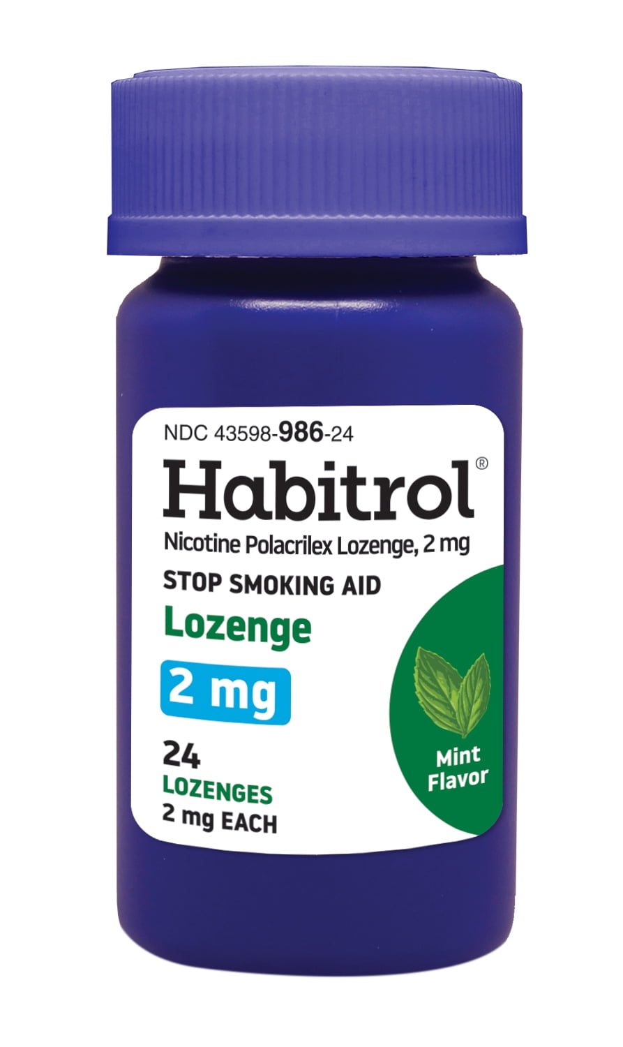 Habitrol Nicotine Lozenges 2mg Mint Flavor Stop Smoking Aid to Reduce Withdrawal Symptoms, 24 Count