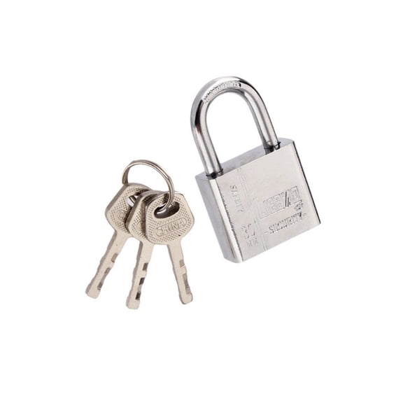 30mm Stainless Steel Padlock 3 Keys Heavy Duty Solid Lock Door Gate Box