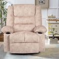 thumbnail image 7 of Hramk Beige Recliner Chair Sofa, Swivel Reclining Chairs for Adults, Nursery Rocking Chair with Massage and Heat, Living Room Single Sofa Recliners with Remote Control and Cup Holder, 7 of 7