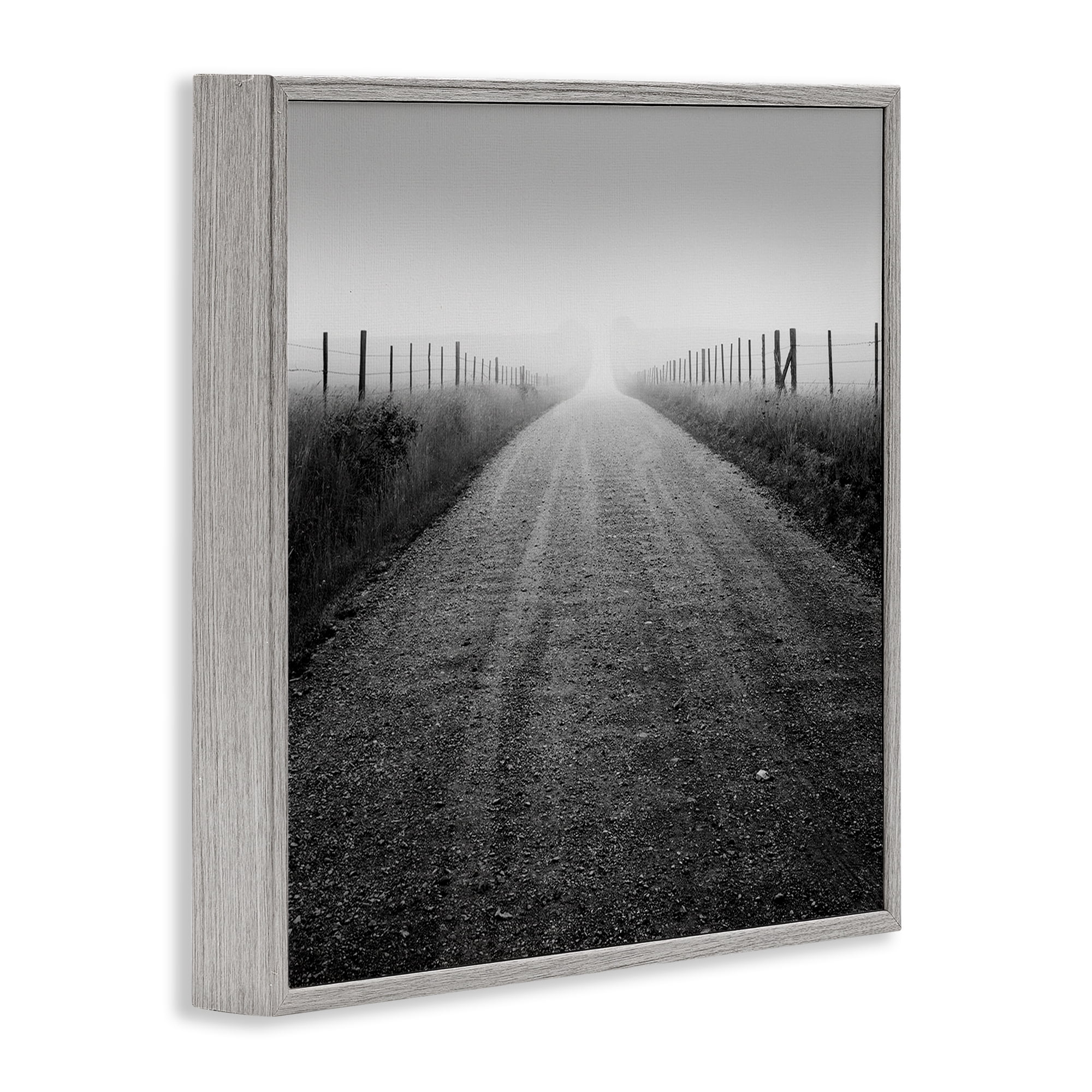 Stupell Industries Country Road in Morning Mist Gray Framed Giclee Art, design by Chip Forelli