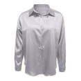 thumbnail image 4 of vigerkar Womens Tops Long Sleeve Satin Silk Button Down Shirts Casual Business Dressy Blouses (Grey, XL), 4 of 5