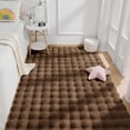 thumbnail image 1 of Fluffy Faux Fur Area Rugs for Living Room, 3x5 Feet Machine Washable Bubble Area Rug, Soft Shaggy Carpet for Bedroom, Dorms, Nursery Rooms, Home Decor, Brown, 1 of 9