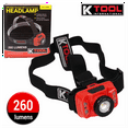 thumbnail image 5 of K Tool International 73365 LED Headlamp Work Light for Garages, Repair Shops, and DIY, Rechargeable, 260 Lumens, 180 Degree Rotation, IP65 Water Resistance, Magnetic Base, 2 Modes, 1800 MAH Battery, 5 of 11