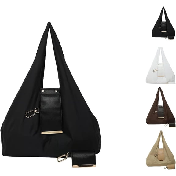Keychain Tote Bag，Expandable Leather Mini Bags with Key Ring, Foldable,Portable Handbag for Daily Errands