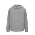 thumbnail image 6 of Womens Baggy Hoodies Plain Pullover Textured Casual Long Sleeve Hooded Sweatshirt Fall Winter Tops with Pocket (M, Gray), 6 of 7