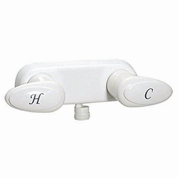 4 in. Shower Valve, White - Quarter Oval