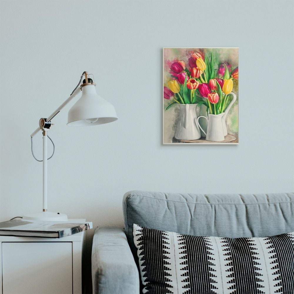 Stupell Industries Colorful Tulip Assortments in Farm Pitchers Designed by Ziwei Li
