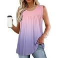 thumbnail image 2 of WCMZJ Womens Summer Tank Tops Sleeveless T Shirt Casual Loose Fit Tunic Blouses Pink XXL, 2 of 6