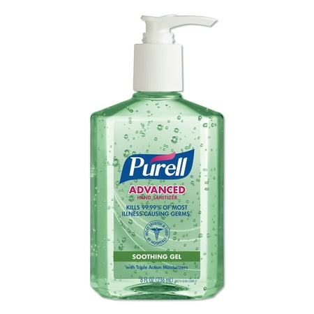 Fresh Scent Hand Sanitizer PURELL Advanced Hand Sanitizer Soothing Gel, Fresh Scent with Aloe and Vitamin E, 8 oz, 12/Carton -GOJ967412CT ()