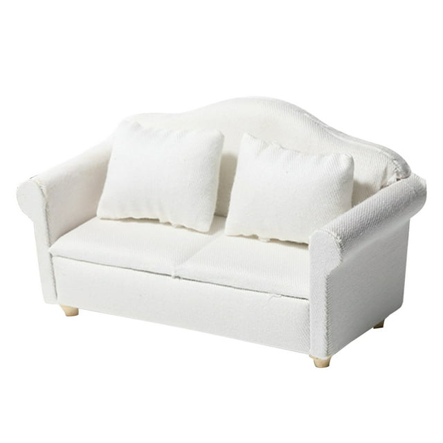 1/12 Mini sofá de madera casa de muñecas sala de estar accesorio juguete niños regalo (B) Likrtyny juguetes de los niños
