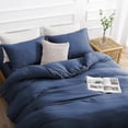 thumbnail image 3 of Duvet Cover Queen Piece Prewashed Ultra Soft Queen Bedding Set Features Zipper Closure and Corner Ties Includes Duvet Cover x & Pillowcases No Comforter, 3 of 7