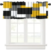 Lime Green Valance Curtain Light Fresh Modern Abstract Geometric Rod Pocket Valance Window Treatments Short Curtains for Kitchen Bathroom Farmhouse Living Room Bedroom Decor 54x18inch