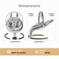 thumbnail image 3 of Babyomi Baby Swing with Auto Rocking, Adjustable Recline & Speed, Remote Control, Timer, Bluetooth Music, Toy Bar & Secure 5-Point Harness for Infants, Grey, 3 of 8