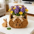 thumbnail image 4 of Handmade Basket, Czzoypi Imitation Rattan Handheld Flower Basket, Plastic Rope Woven Storage for Flowers Toys Decoration, 4 of 6