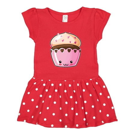 

Inktastic Cute Smiling Chocolate Cupcake with Heart Sprinkles Gift Toddler Girl Dress