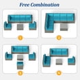 thumbnail image 3 of Royalcraft Outdoor Patio Furniture Set, 7 Pieces Outdoor Sectional Sofa Set All-Weather Rattan Conversation Set with Table, Blue, 3 of 6