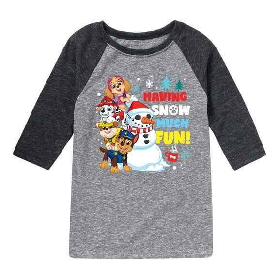 Paw Patrol - Having Snow Much Fun - Toddler And Youth Raglan Graphic T-Shirt