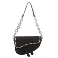 thumbnail image 1 of Bolso de hombro con cadena gruesa para mujer, bolsa de sillín con diamantes brillantes, diseño de moda para llevar axila Fivean unisex, 1 of 2