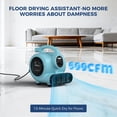 thumbnail image 4 of ALORAIR 600 CFM Air Mover Blower Fan for Industrial, Workshop, and Home Use - 3 Speeds, 5 Adjustable Angles and Daisy Chain - Ideal for Water Damage Restoration and Plumbing - GF600A Blue, 4 of 11