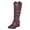 Brown, variant on Slouchy Knee High Boots for Women 2025 Winter Fall Fashion Leather Pointed Toe Chunky Low Heel Long Tall Dress Boots Black Size 7
