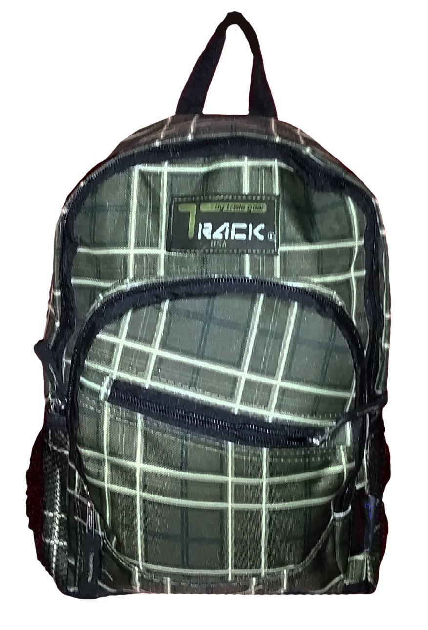 Fashion Print Backpack Track By Triple Gear 13" X 9" X 5" Green Plaid