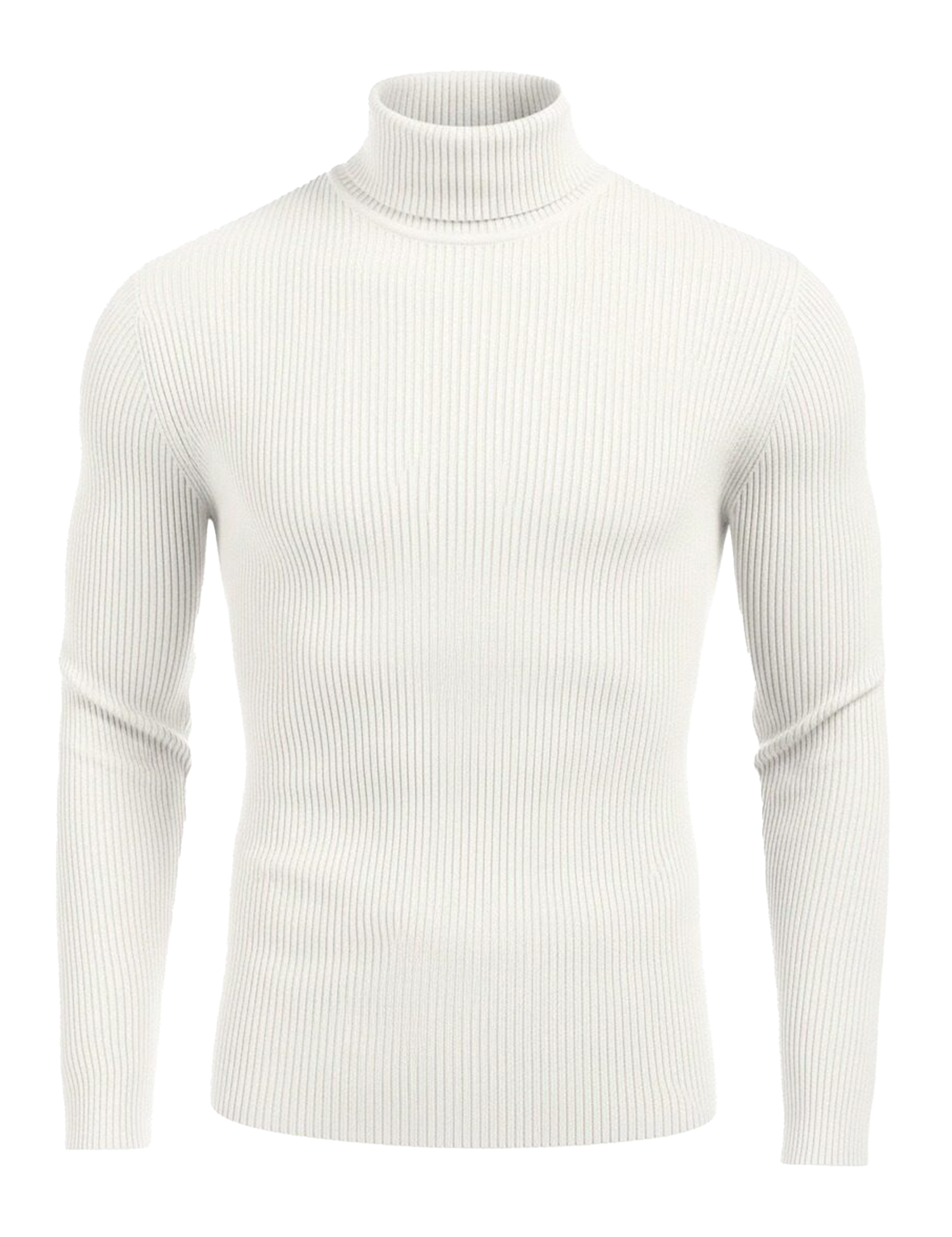 COOFANDY Mens Ribbed Slim Fit Knitted Pullover Turtleneck Sweater (Small, Black)