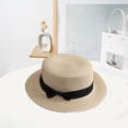 thumbnail image 4 of Bowknot Decor Flat Dome Straw Hat Folding Thin Women Wide Brim Sunscreen Bucket Hat Fashion Accessories, 4 of 7