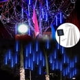 thumbnail image 2 of Meteor Shower Rain Lights, Outdoor Drop Icicle Snow Fall String LED Waterproof Christmas Lights with 50cm 8 Tube 240 LEDs for Holiday Party Wedding Christmas Tree Decoration(Blue), 2 of 7
