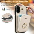 thumbnail image 4 of REQO Phone Case for Samsung Galaxy S20 5G 6.2 inch Wallet Cell Cover with Tempered Glass Screen Protector and Crossbody Strap Ring Stand RFID Credit Card Holder S 20 20S UW S2O G5 Women Girls Beige, 4 of 7