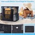thumbnail image 3 of Mesh Beach Bags  Oversized Tot 9 Pockets Toy Lightweight Packs  Vacation Essentials  Womens Handbag, 3 of 8