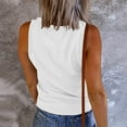 thumbnail image 6 of Women's Ribbed Tank Tops Sleeveless V Neck Slim Fit Casual T Shirt Solid Color Basic Tees White,S, 6 of 6