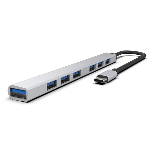 Divisor de base de expansión de 7 puertos de aleación de aluminio de estación de acoplamiento de concentrador USB3.0/Type-C