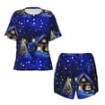 thumbnail image 4 of Picia Christmas Night Pajamas Sets for Women Soft Short-Sleeved Pjs with Lounge Shorts Two Piece Sleepwear-XX-Large, 4 of 9
