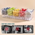 thumbnail image 6 of Bxaolu Chilled Condiment Server Tray, Bar Fruit Caddy with Lid and 5 Removable Compartments, Clear Ice Condiment Serving Tray for Party, Set of 5 Serving Spoons + 1 Clip (Clear), 6 of 9