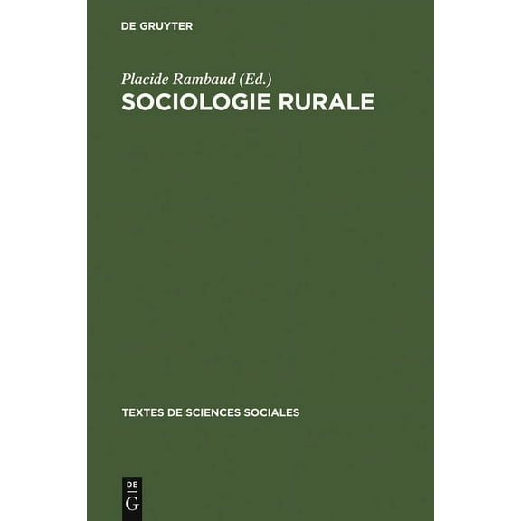 Textes de Sciences Sociales Sociologie rurale, Book 16, (Hardcover)