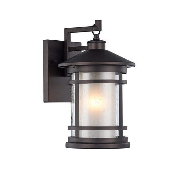 Pemberly Row Transitional 1 Light Rubbed Bronze Outdoor Wall Sconce 14" Height